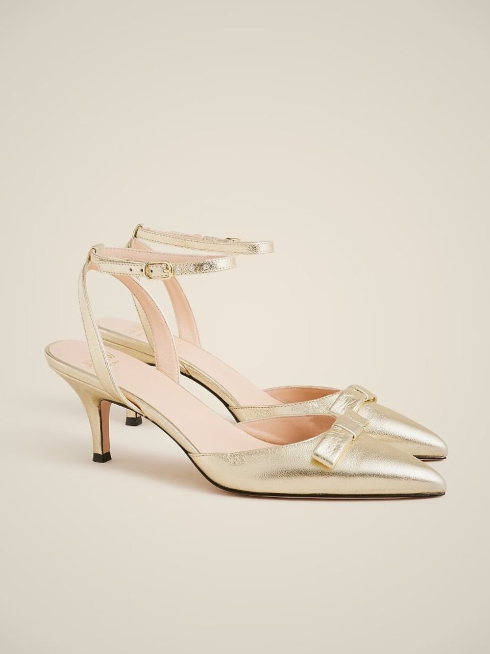 Jcrew Made-in-Italy Colette bow pumps in metallic crinkle